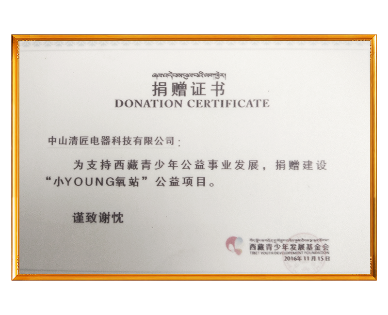 公益项目捐赠证书